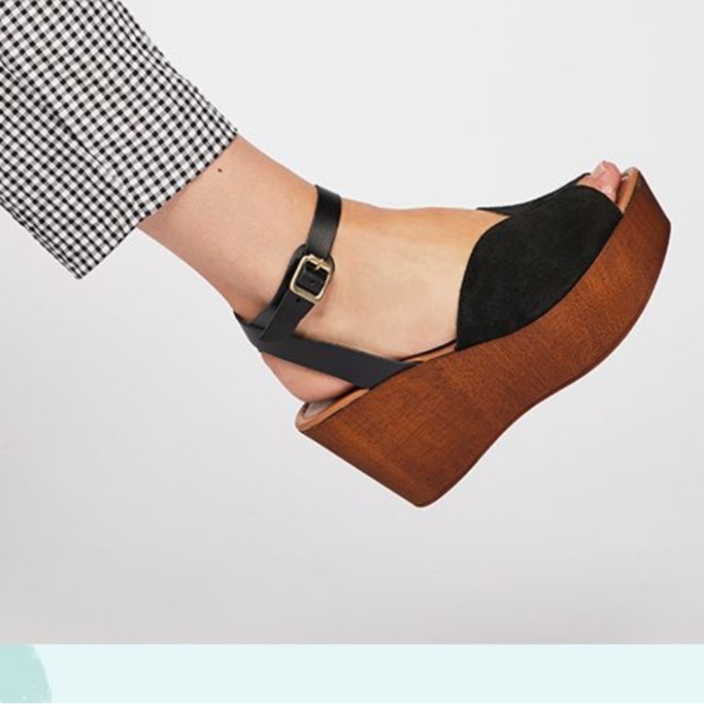 Seychelles Black Suede Platforms